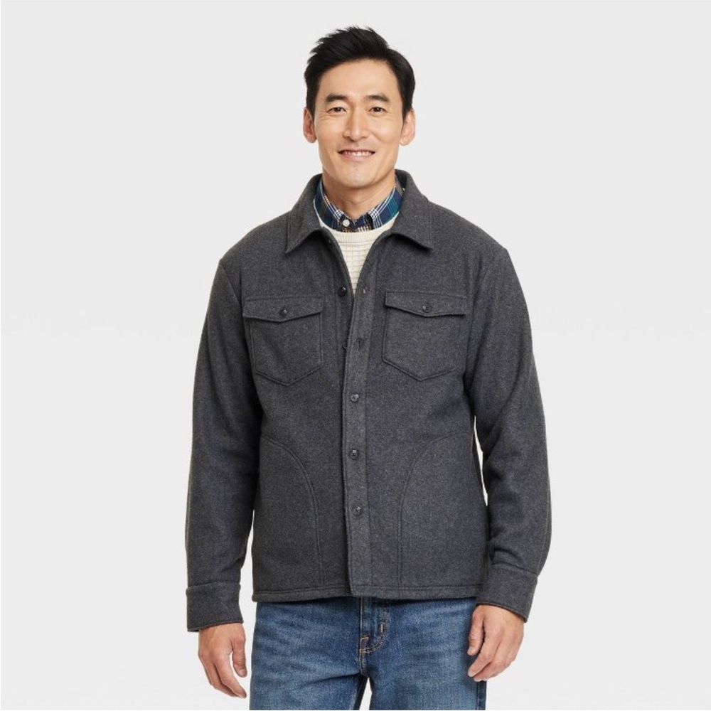 NWT Men's Long Sleeve Shirt Jacket - Goodfellow & Com Charcoal Gray XL